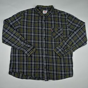 LEVI'S Long Sleeve Button Up Flannel Shirt Plaid Men's Size 2XL